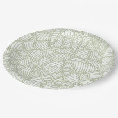 Random Leaf Mosaic Pale Green Pappteller (Schrägansicht)