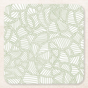 Random Leaf Mosaic Pale Green Rechteckiger Pappuntersetzer