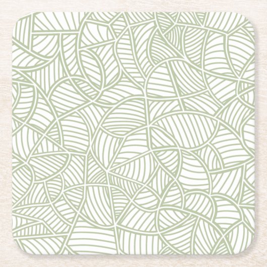 Random Leaf Mosaic Pale Green Rechteckiger Pappuntersetzer (Vorderseite)