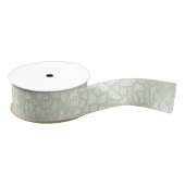 Random Leaf Mosaic Pale Green Ripsband (Spule)