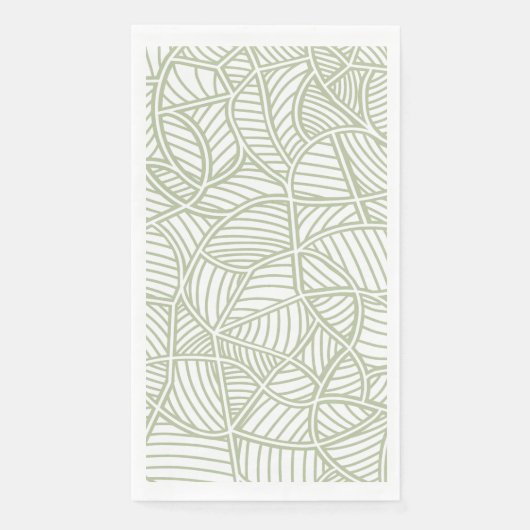 Random Leaf Mosaic Pale Green Serviette (Vorderseite)
