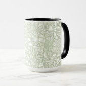 Random Leaf Mosaic Pale Green Tasse (VorderseiteRechts)