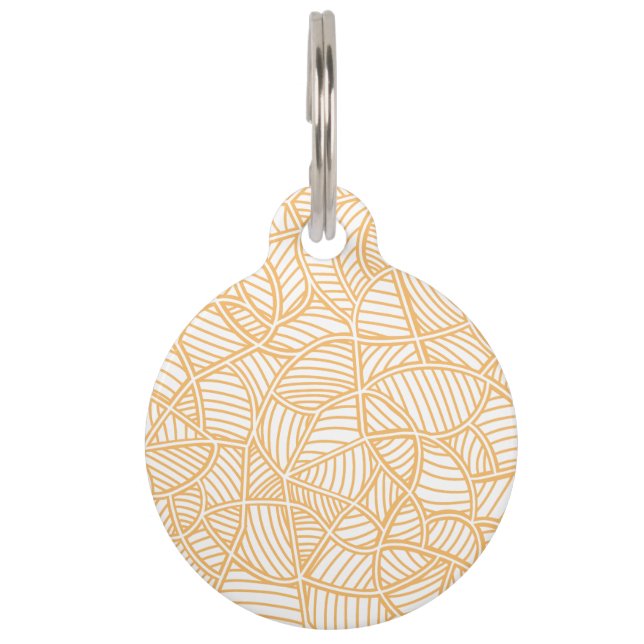 Random Leaf Mosaic Pale Orange Haustiermarke (Vorderseite)