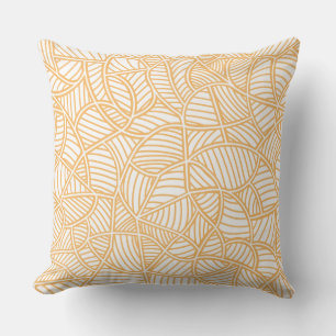 Random Leaf Mosaic Pale Orange Kissen