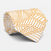 Random Leaf Mosaic Pale Orange Krawatte (Gerollt)