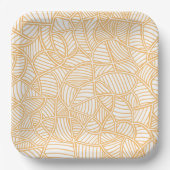 Random Leaf Mosaic Pale Orange Pappteller (Vorderseite)