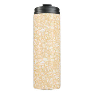 Random Leaf Mosaic Pale Orange Thermosbecher