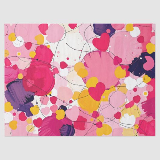 "Random Love Thoughts" - Colourful Abstract Seidenpapier (Vorderseite)