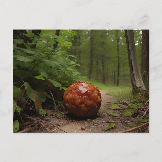 Random Meatball in Wald Postkarte (Vorderseite)