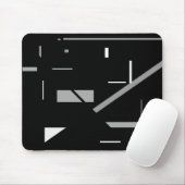 Random Meist grau auf Schwarz Geometric Abstrakt Mousepad (Mit Mouse)