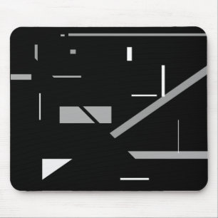 Random Meist grau auf Schwarz Geometric Abstrakt Mousepad