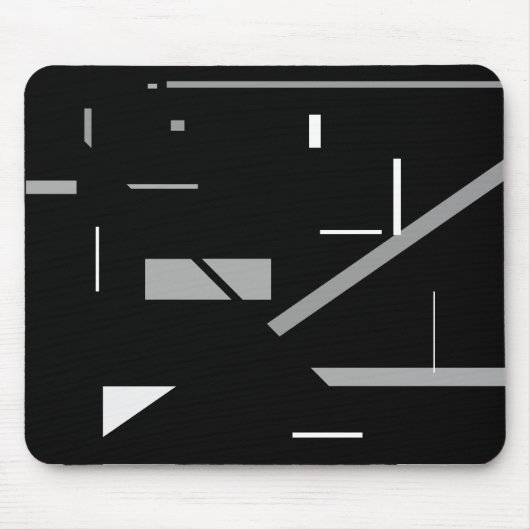 Random Meist grau auf Schwarz Geometric Abstrakt Mousepad (Vorne)