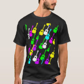 Random Multicolor Guitar Shapes Musi cian Shirt (Vorderseite)