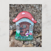 Random Mushroom House Jesus Found in the Woods Postkarte (Vorderseite)