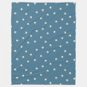 Random Niedlich Kawaii Skull Dots blass blau Fleecedecke (Vorderseite)