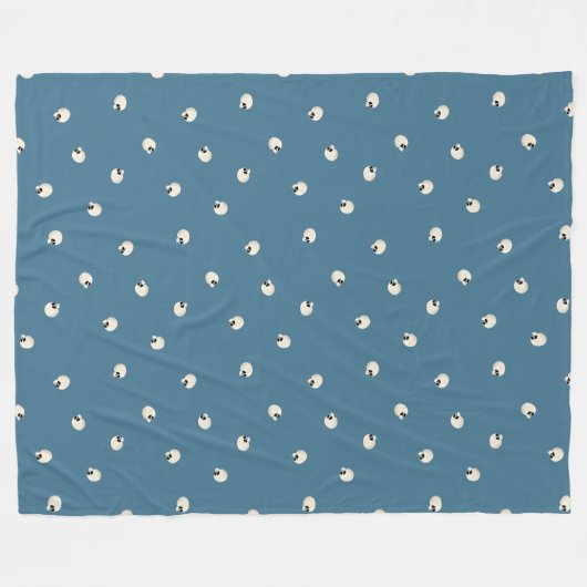 Random Niedlich Kawaii Skull Dots blass blau Fleecedecke (Vorderseite (Horizontal))