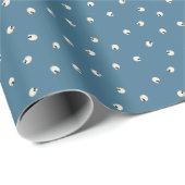 Random Niedlich Kawaii Skull Dots blass blau Geschenkpapier (Rolleneckpunkt)