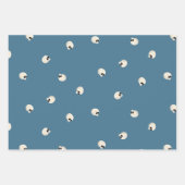 Random Niedlich Kawaii Skull Dots blass blau Geschenkpapier Set (Vorderseite 2)