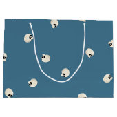 Random Niedlich Kawaii Skull Dots blass blau Große Geschenktüte (Rückseite)