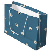 Random Niedlich Kawaii Skull Dots blass blau Große Geschenktüte (Vorderseite Schrägansicht)