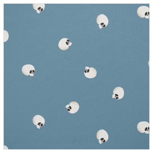 Random Niedlich Kawaii Skull Dots Blass Blau Stoff (Muster)