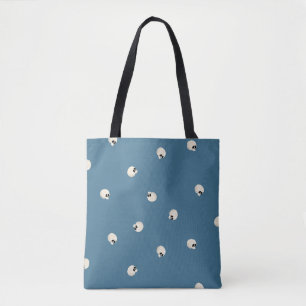 Random Niedlich Kawaii Skull Dots blass blau Tasche