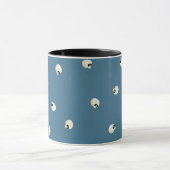 Random Niedlich Kawaii Skull Dots blass blau Tasse (Zentrum)