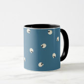Random Niedlich Kawaii Skull Dots blass blau Tasse (VorderseiteRechts)