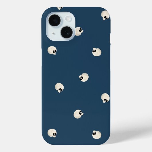 Random Niedlich Kawaii Skull Dots dunkelblau Case-Mate iPhone Hülle (Rückseite)