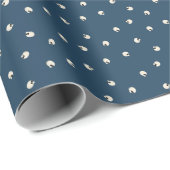 Random Niedlich Kawaii Skull Dots dunkelblau Geschenkpapier (Rolleneckpunkt)