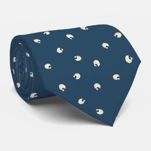 Random Niedlich Kawaii Skull Dots dunkelblau Krawatte