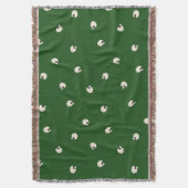 Random Niedlich Kawaii Skull Dots dunkelgrün Decke (Vorderseite Vertikal)