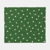 Random Niedlich Kawaii Skull Dots dunkelgrün Fleecedecke (Vorderseite (Horizontal))