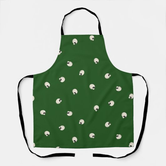 Random Niedlich Kawaii Skull Dots dunkelgrün Schürze (Vorderseite)