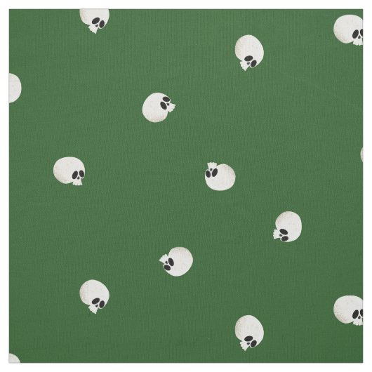 Random Niedlich Kawaii Skull Dots Green Stoff (Muster)
