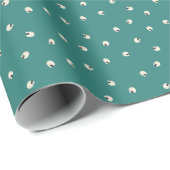 Random Niedlich Kawaii Skull Dots Mitte grün Geschenkpapier (Rolleneckpunkt)