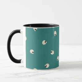 Random Niedlich Kawaii Skull Dots Mitte grün Tasse