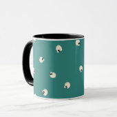 Random Niedlich Kawaii Skull Dots Mitte grün Tasse (Vorderseite Links)