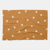 Random Niedlich Kawaii Skull Dots orange Geschirrtuch (Horizontal)