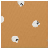 Random Niedlich Kawaii Skull Dots Orange Stoff (Nahaufnahme)