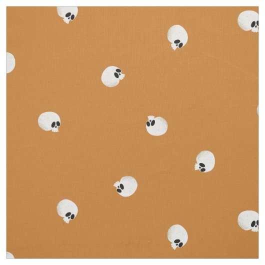 Random Niedlich Kawaii Skull Dots Orange Stoff (Muster)