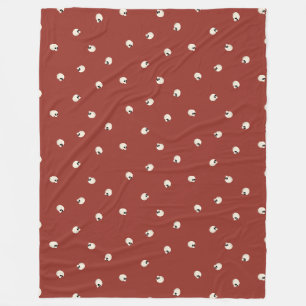Random Niedlich Kawaii Skull Dots red Fleecedecke