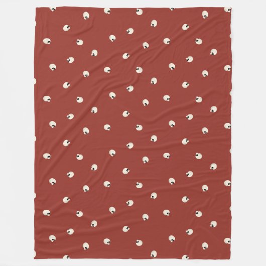 Random Niedlich Kawaii Skull Dots red Fleecedecke (Vorderseite)