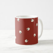 Random Niedlich Kawaii Skull Dots red Kaffeetasse (VorderseiteRechts)