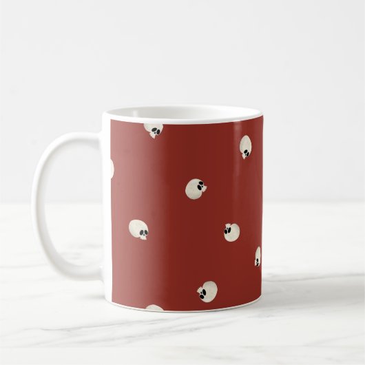 Random Niedlich Kawaii Skull Dots red Kaffeetasse (Links)