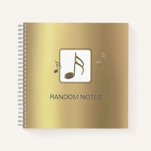 RANDOM NOTES Beveled Sechzehnte Notes Gold Journal Notizblock (Vorderseite)