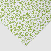 Random Number Pattern des 80. grünen/weißen Party Seidenpapier (Ausschnitt)