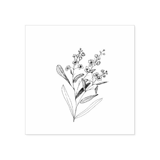 Random Original Hand Drawing Wildblumen Gummistempel (Prägung)