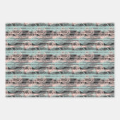 Random Painted Pastel Rose Streifen Geschenkpapier Set (Vorderseite 2)