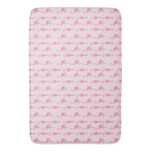 Random Pink Flamingo Bird Muster Badematte (Vorderseite Vertikal)